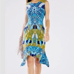 BCBG “Jennica” print Sleeveless Dress. Size large.  NWT.